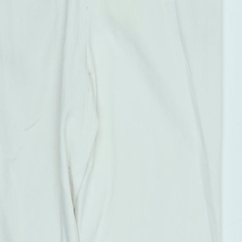 M&S Womens White   Jogger Trousers Size 8 L26 in