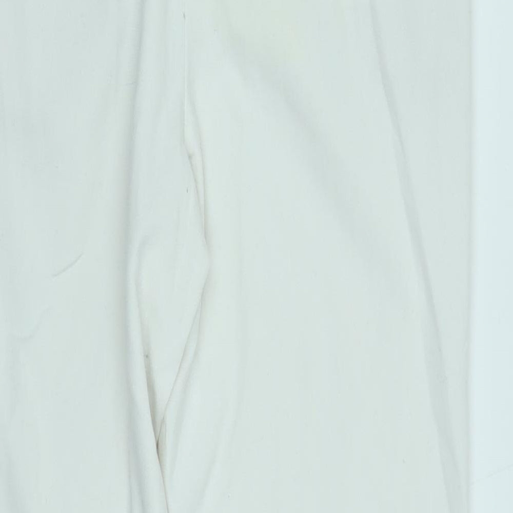 M&S Womens White   Jogger Trousers Size 8 L26 in