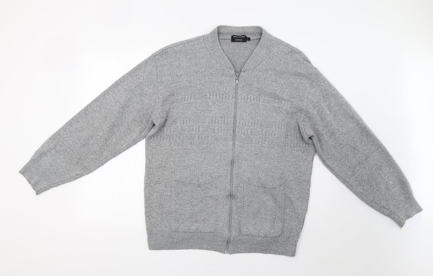 Greenwoods Mens Grey   Full Zip Jumper Size L