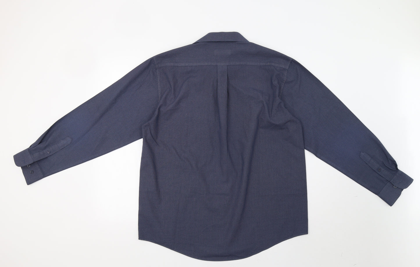 Tom Hagan Mens Blue Check   Dress Shirt Size 15.5