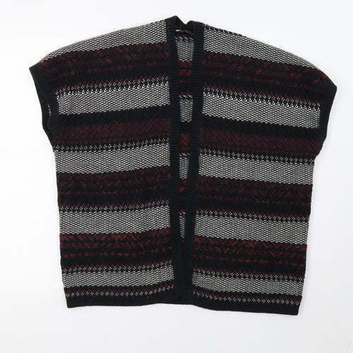 Matalan Girls Black Striped  Cardigan Jumper Size 12 Years