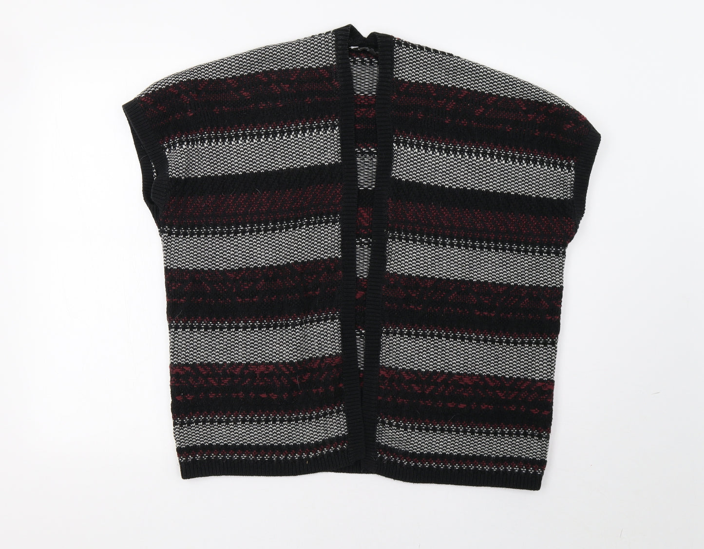 Matalan Girls Black Striped  Cardigan Jumper Size 12 Years