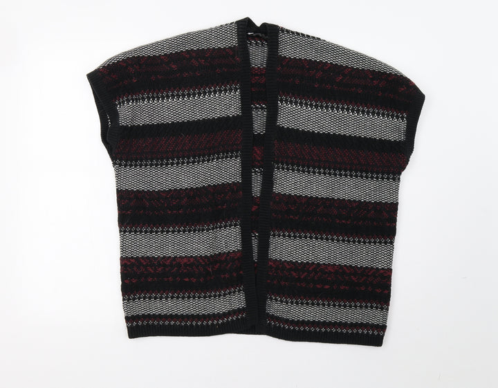 Matalan Girls Black Striped  Cardigan Jumper Size 12 Years