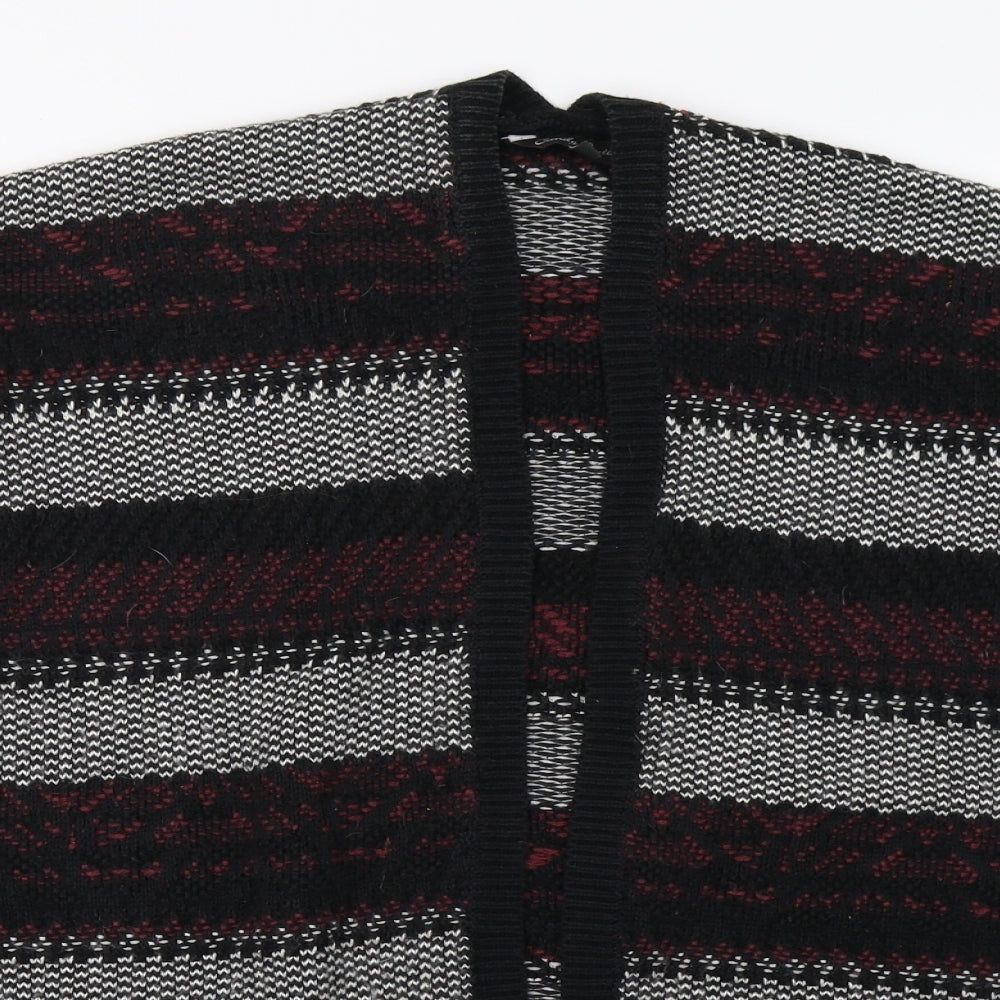 Matalan Girls Black Striped  Cardigan Jumper Size 12 Years