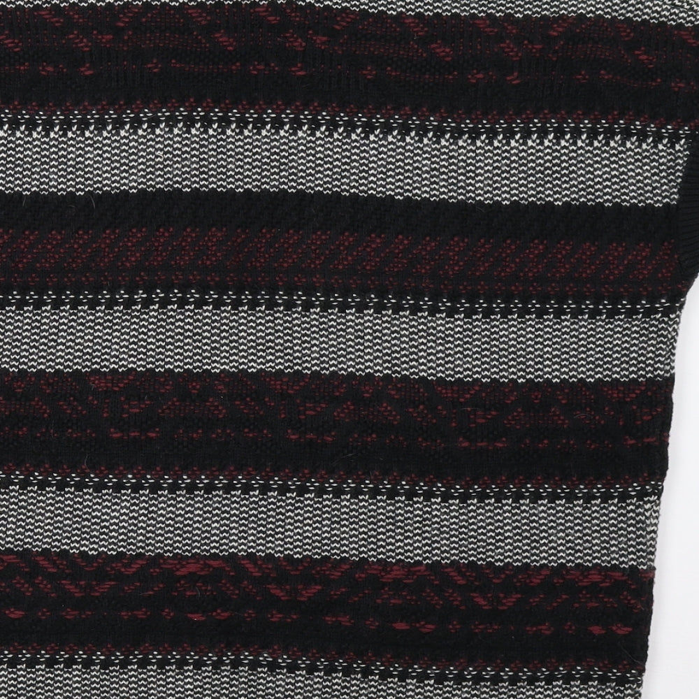 Matalan Girls Black Striped  Cardigan Jumper Size 12 Years