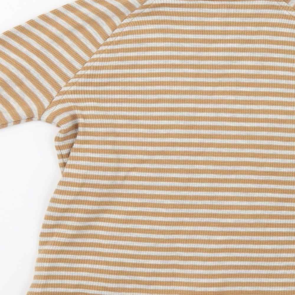 George Girls Beige Striped  Basic T-Shirt Size 4-5 Years