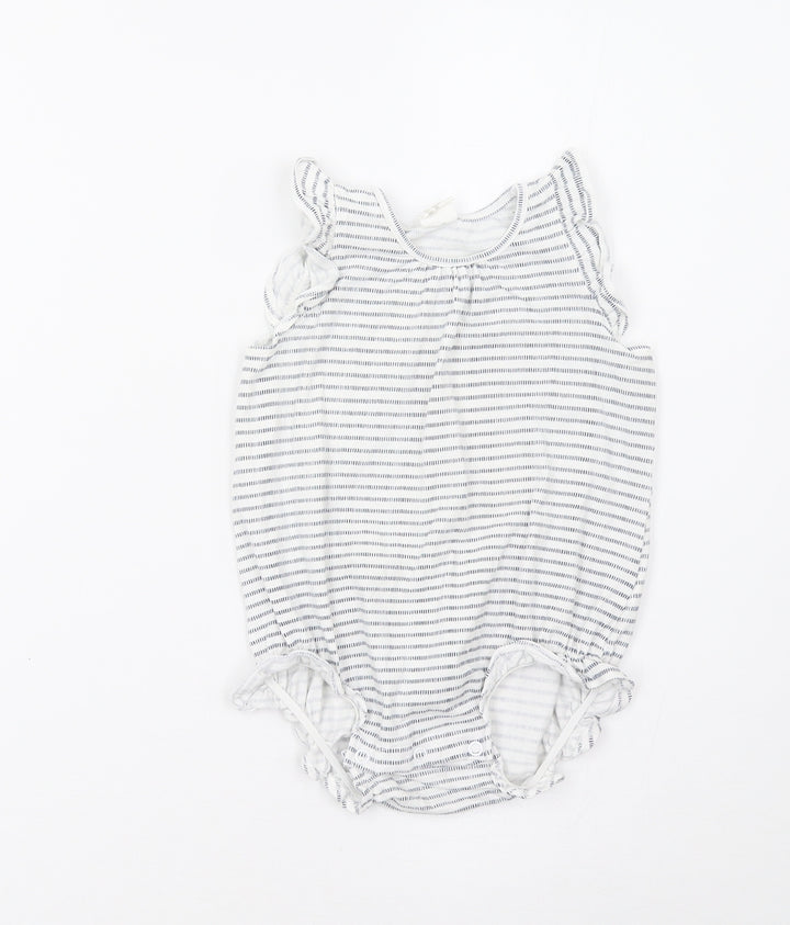 H&M Baby White Striped Romper One-Piece Size 9-12 Months