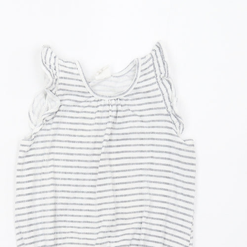 H&M Baby White Striped  Romper One-Piece Size 9-12 Months