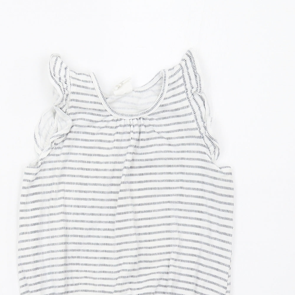H&M Baby White Striped  Romper One-Piece Size 9-12 Months