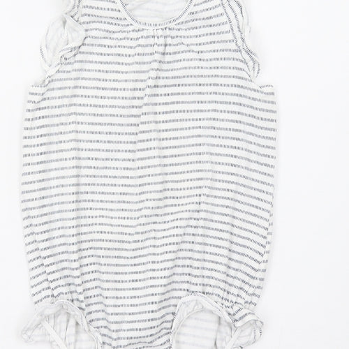 H&M Baby White Striped  Romper One-Piece Size 9-12 Months