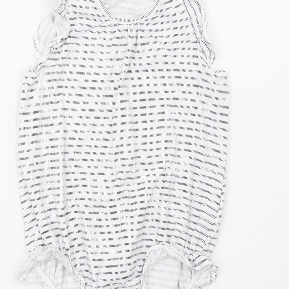 H&M Baby White Striped  Romper One-Piece Size 9-12 Months