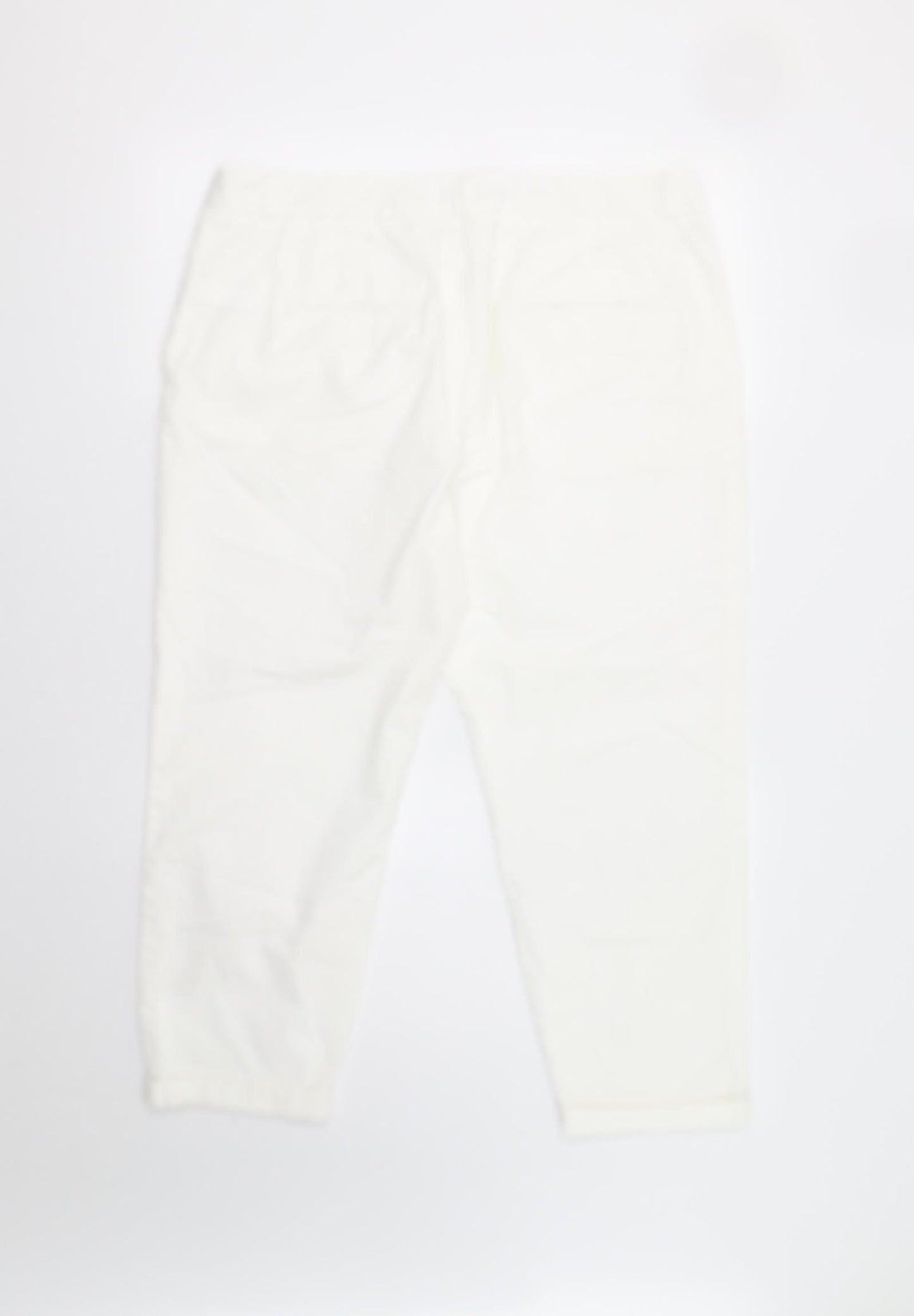 M&S Womens White   Cropped Trousers Size 16 L24 in