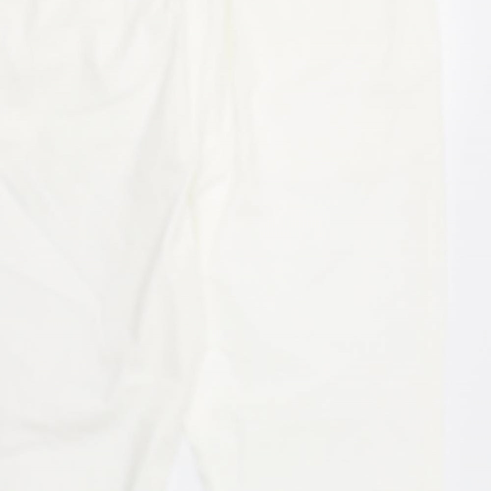 M&S Womens White   Cropped Trousers Size 16 L24 in