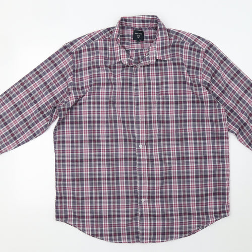 James P Mens Purple Check   Button-Up Size XL