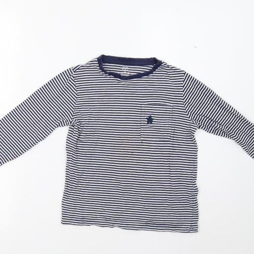 F&F Girls Blue Striped  Basic T-Shirt Size 6 Years