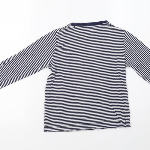 F&F Girls Blue Striped  Basic T-Shirt Size 6 Years