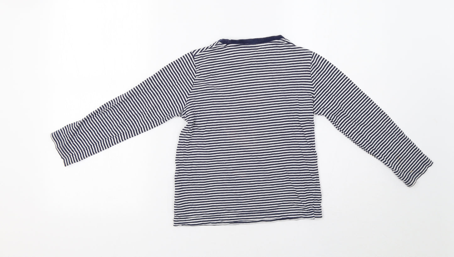 F&F Girls Blue Striped  Basic T-Shirt Size 6 Years