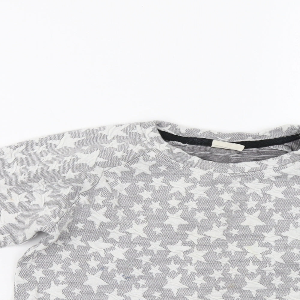 Turtledove Girls Grey   Pullover Sweatshirt Size 5-6 Years  - Star Print