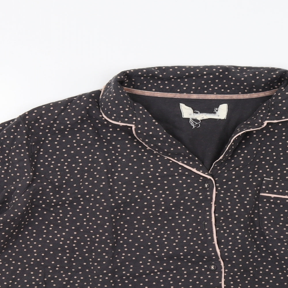 Preworn Womens Brown Polka Dot  Kimono Pyjama Top Size L