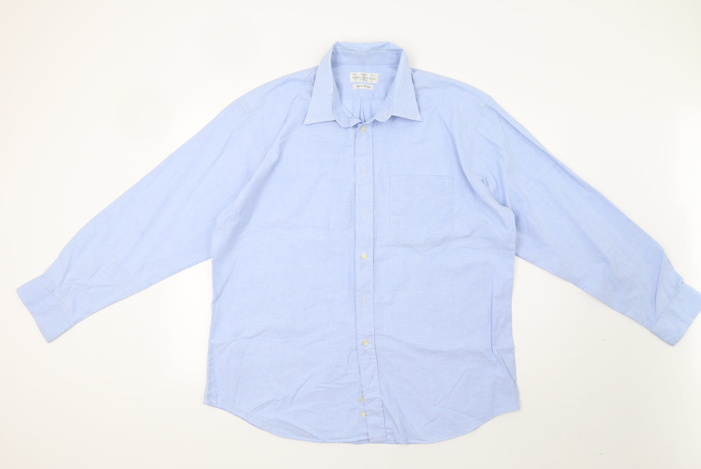 M&S Mens Blue    Dress Shirt Size 17.5