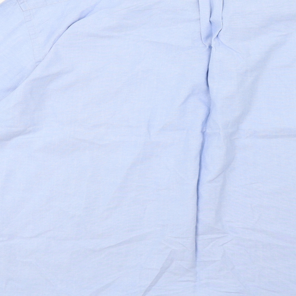 M&S Mens Blue    Dress Shirt Size 17.5