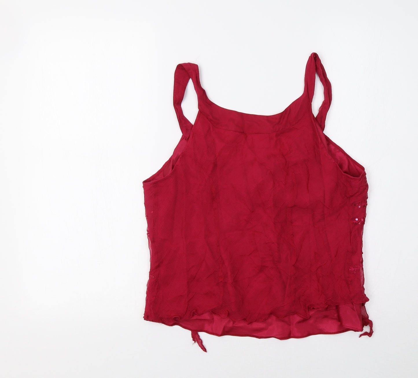Wallis Womens Red   Camisole Tank Size 16  - Sequinned