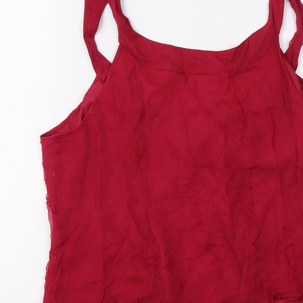 Wallis Womens Red   Camisole Tank Size 16  - Sequinned
