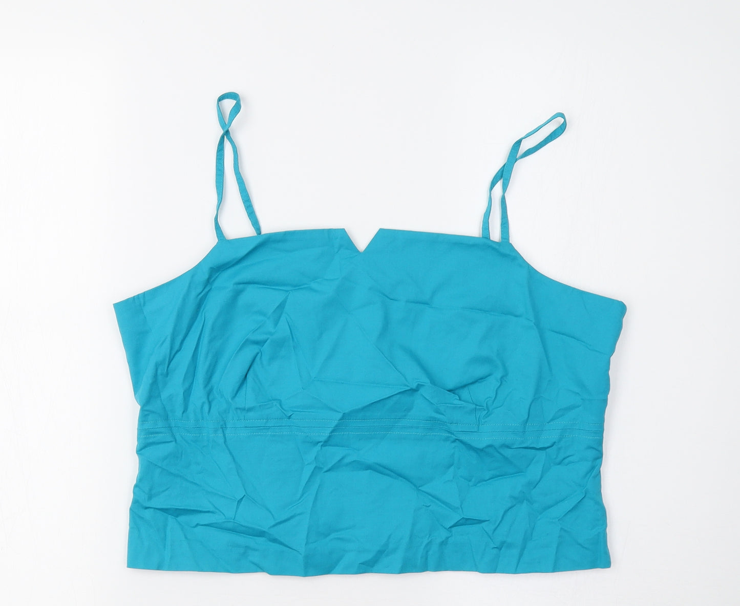 Joie De Vivre Womens Blue   Cropped T-Shirt Size 16