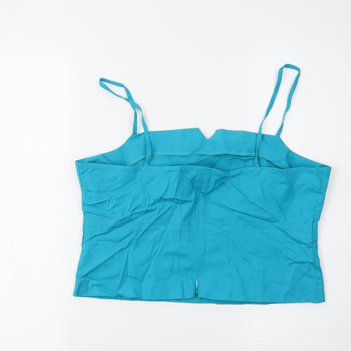 Joie De Vivre Womens Blue   Cropped T-Shirt Size 16