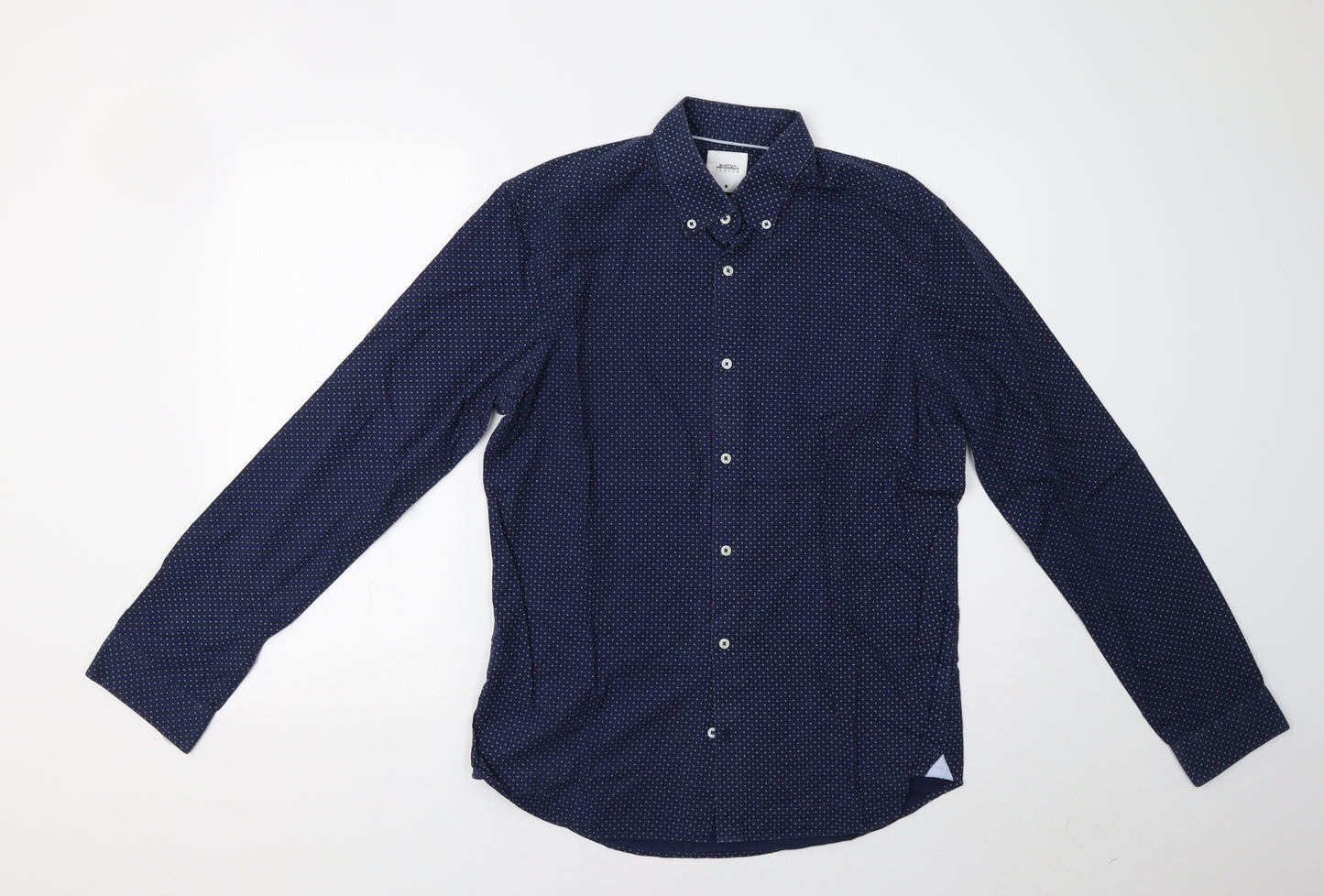 Burton Mens Blue Geometric   Button-Up Size M