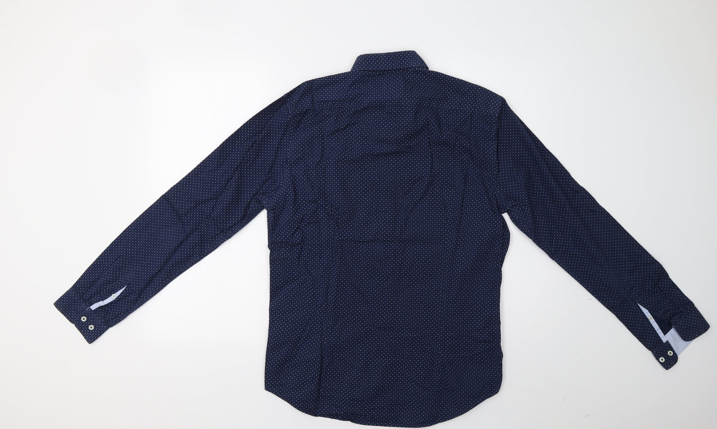 Burton Mens Blue Geometric   Button-Up Size M