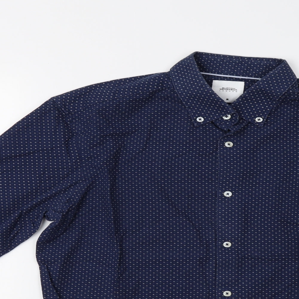 Burton Mens Blue Geometric   Button-Up Size M