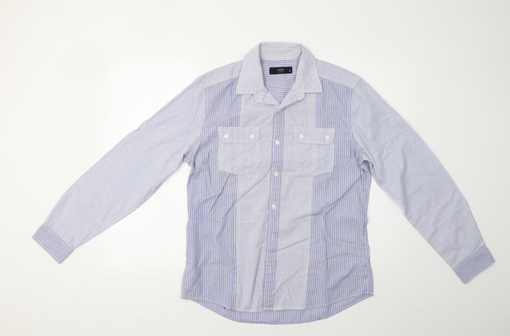 NEXT Mens Blue Striped   Button-Up Size M