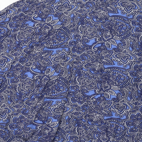 New Look Womens Blue Paisley  Overcoat Blazer Size 12