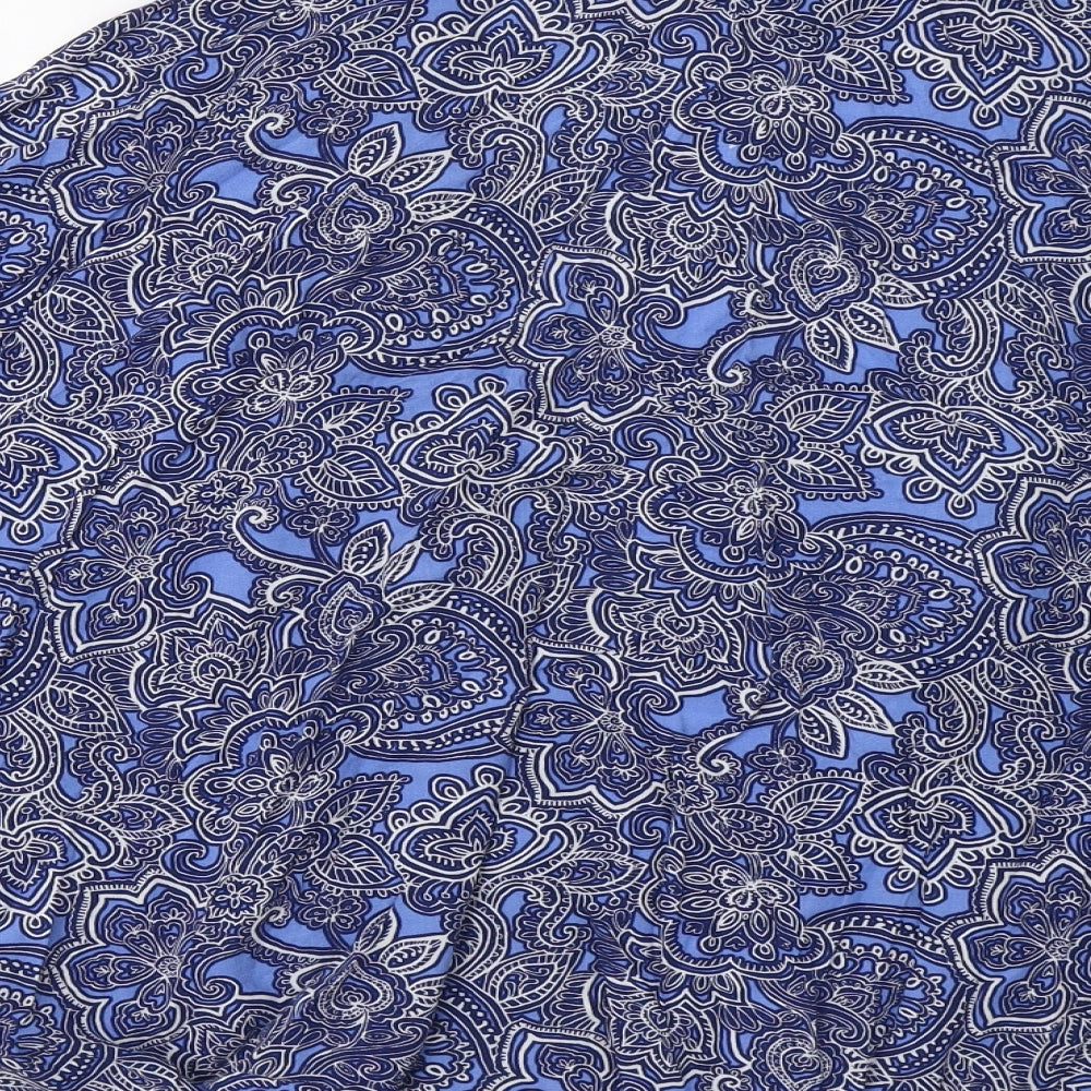 New Look Womens Blue Paisley  Overcoat Blazer Size 12
