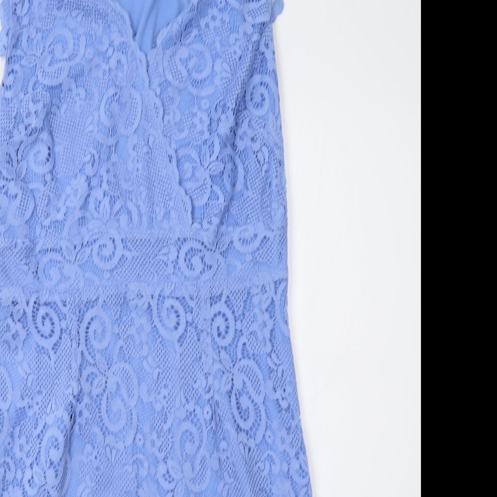 Papaya Womens Blue Floral  Pencil Dress  Size 12