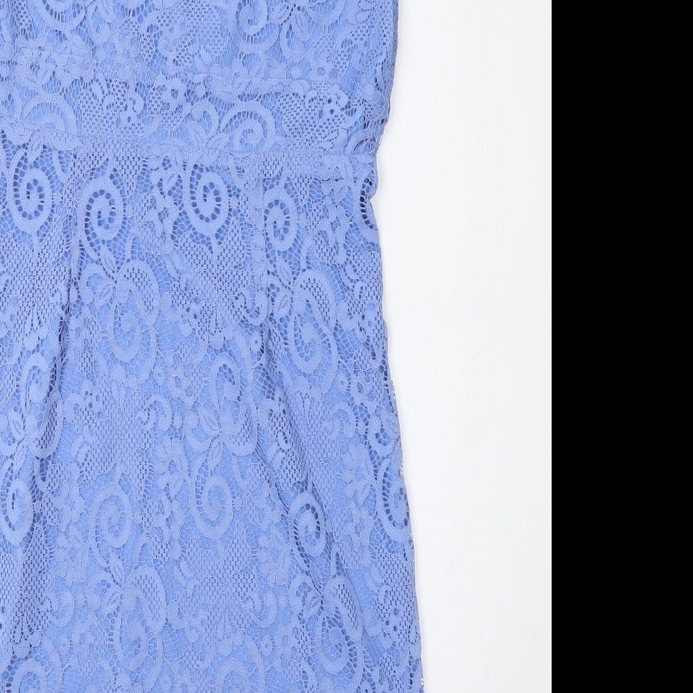 Papaya Womens Blue Floral  Pencil Dress  Size 12