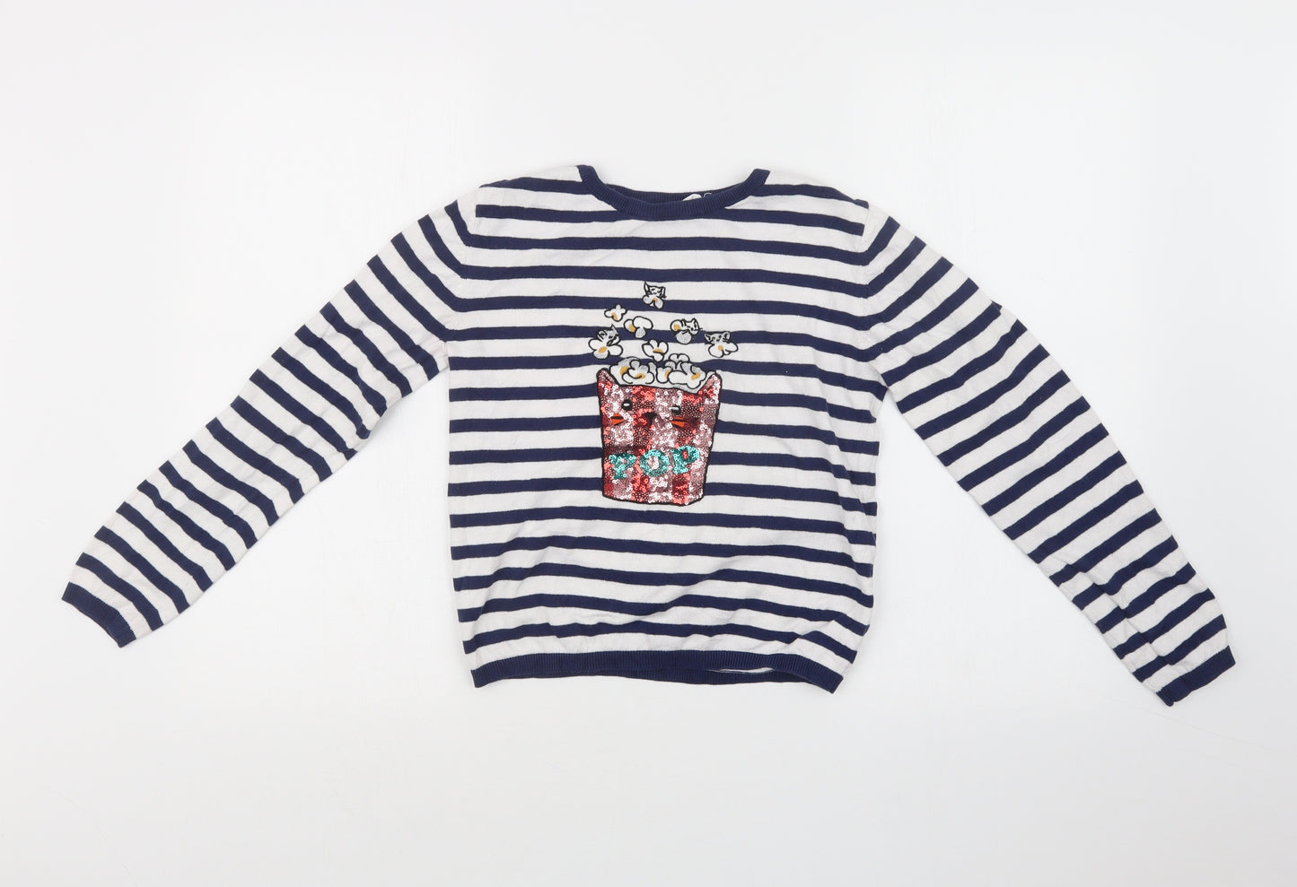 H&M Girls Multicoloured Striped  Pullover Jumper Size 10-11 Years