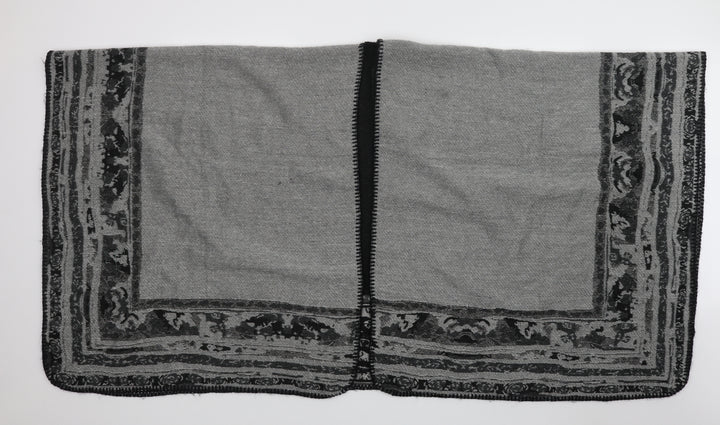 Preworn Grey Fair Isle Shawl/Wrap