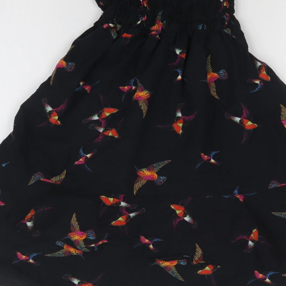 NEXT Womens Black Floral  Basic T-Shirt Size 12