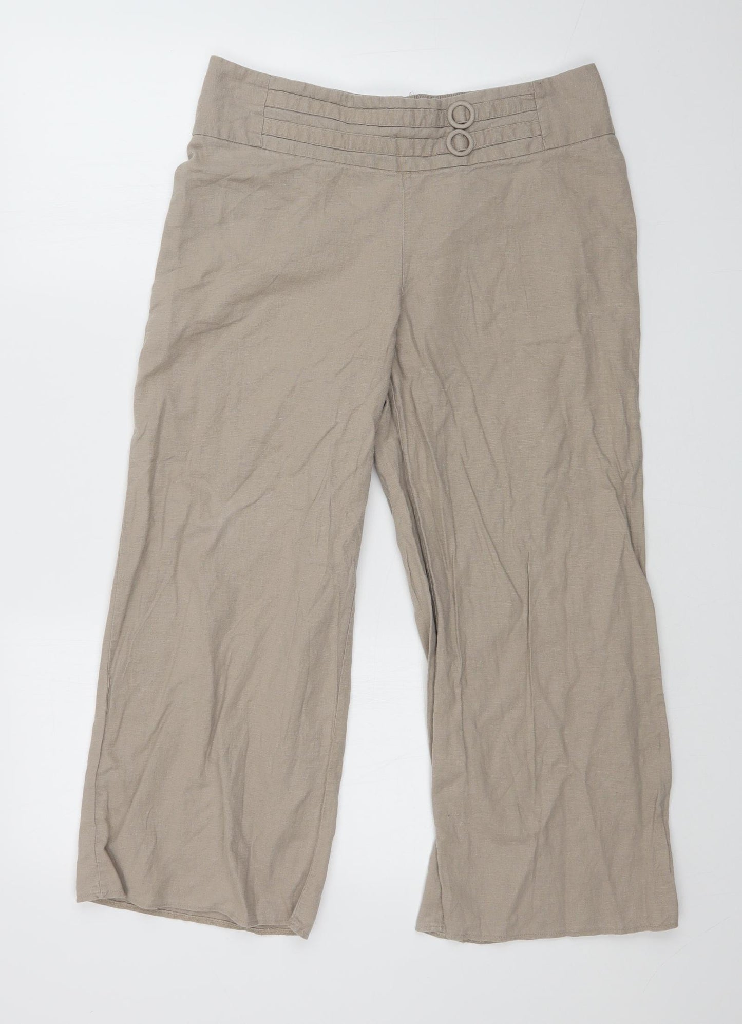 E Womens Beige    Trousers Size 14 L25 in