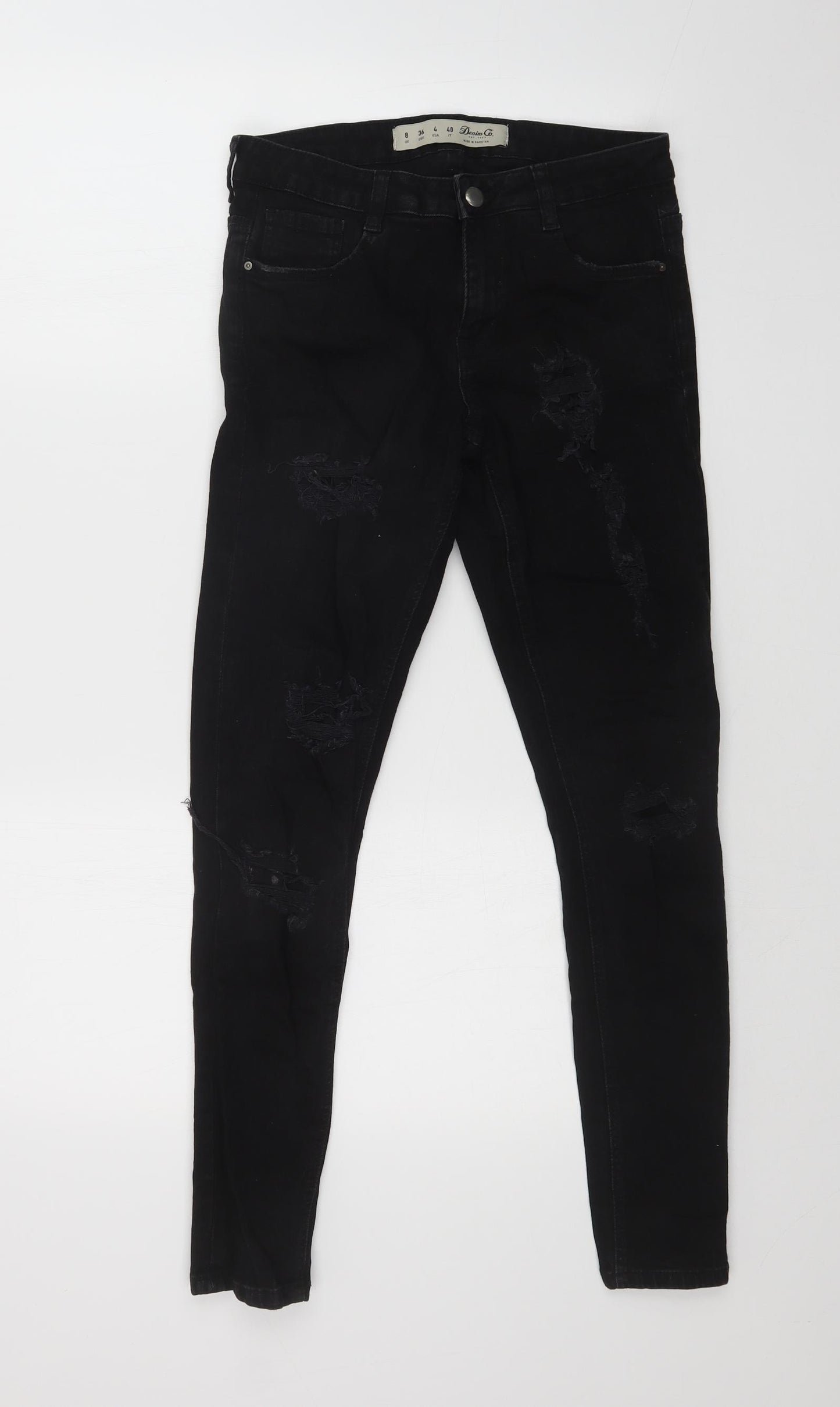 DENIM CO Womens Black  Denim Skinny Jeans Size 8 L30 in