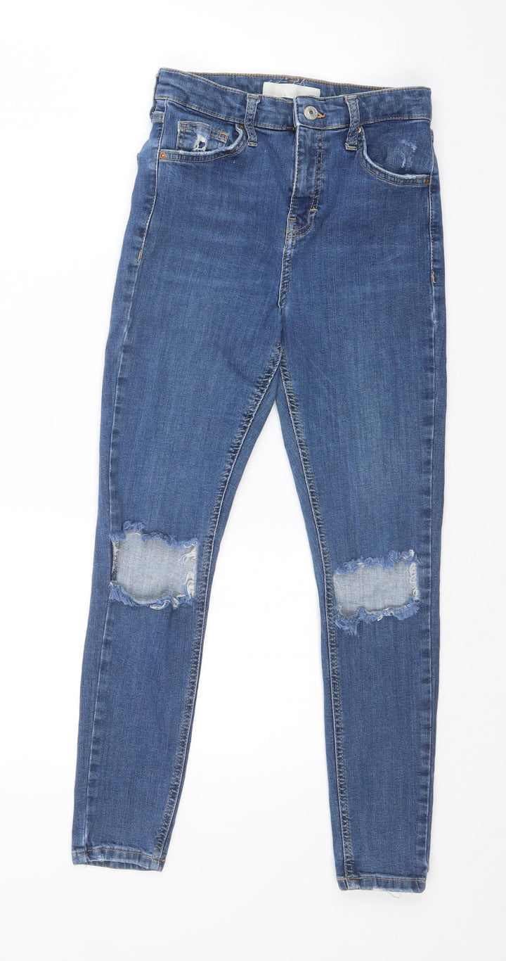 Topshop Womens Blue Skinny Jeans Size 28 in L30 in