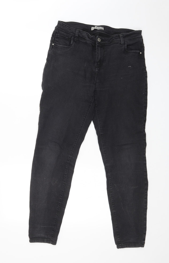 DENIM CO Womens Black Skinny Jeans Size 16 L28 in