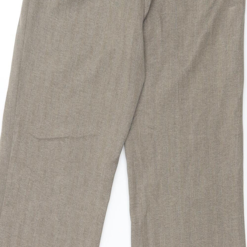 M&S Womens Brown Check  Dress Pants Trousers Size 10 L30 in