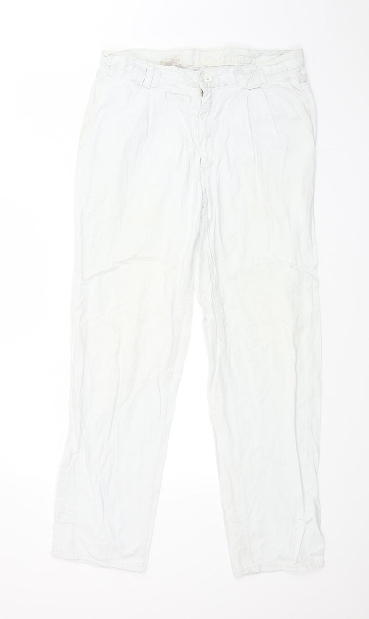 DUGELO LIKRICO Womens White Straight Jeans Size 32 in L29 in