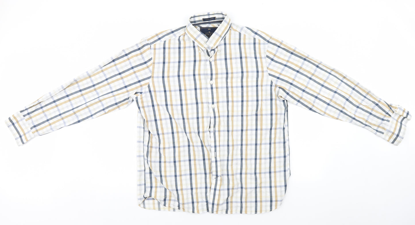 Marks and Spencer Mens Multicoloured Plaid   Button-Up Size L