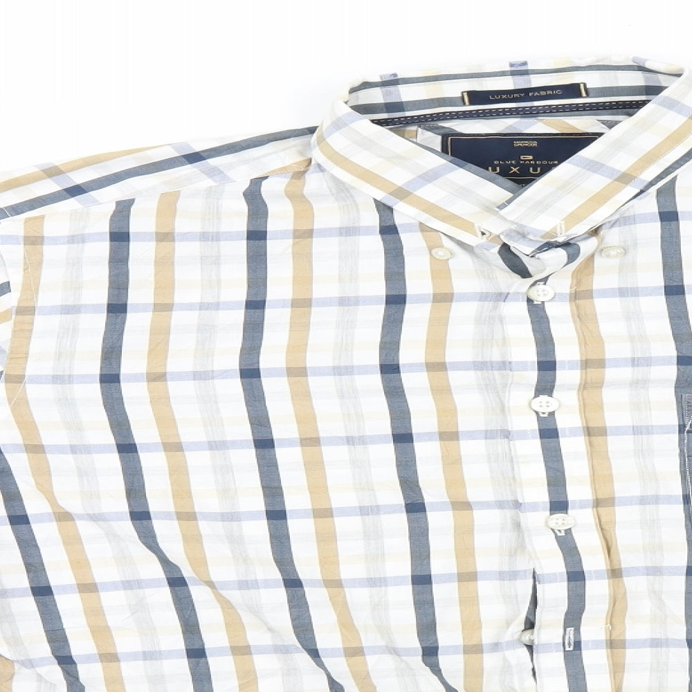 Marks and Spencer Mens Multicoloured Plaid   Button-Up Size L