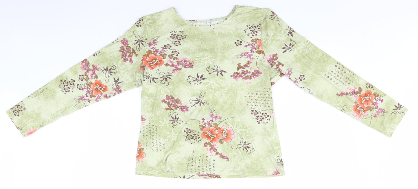 Preworn Womens Brown Floral  Basic T-Shirt Size M