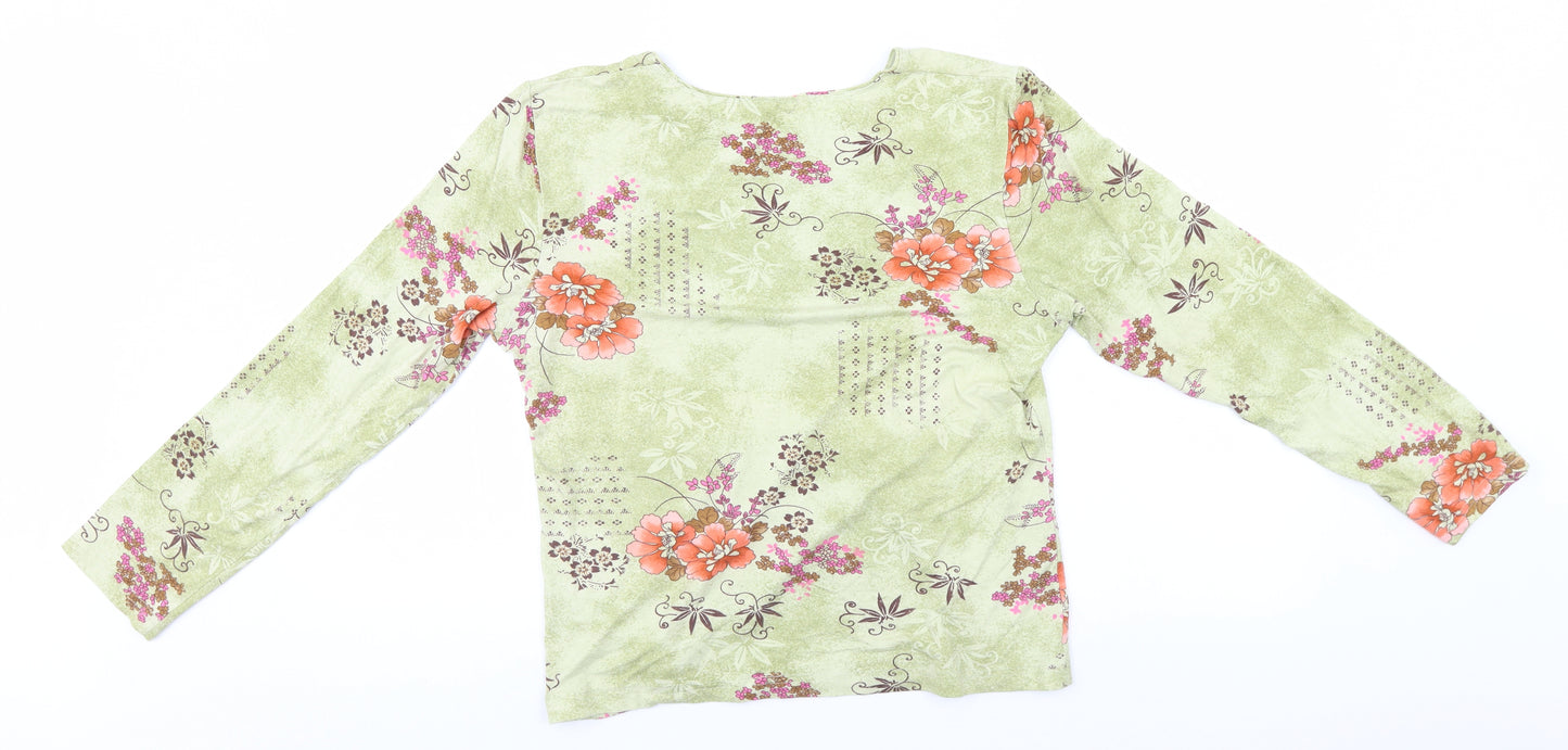 Preworn Womens Brown Floral  Basic T-Shirt Size M